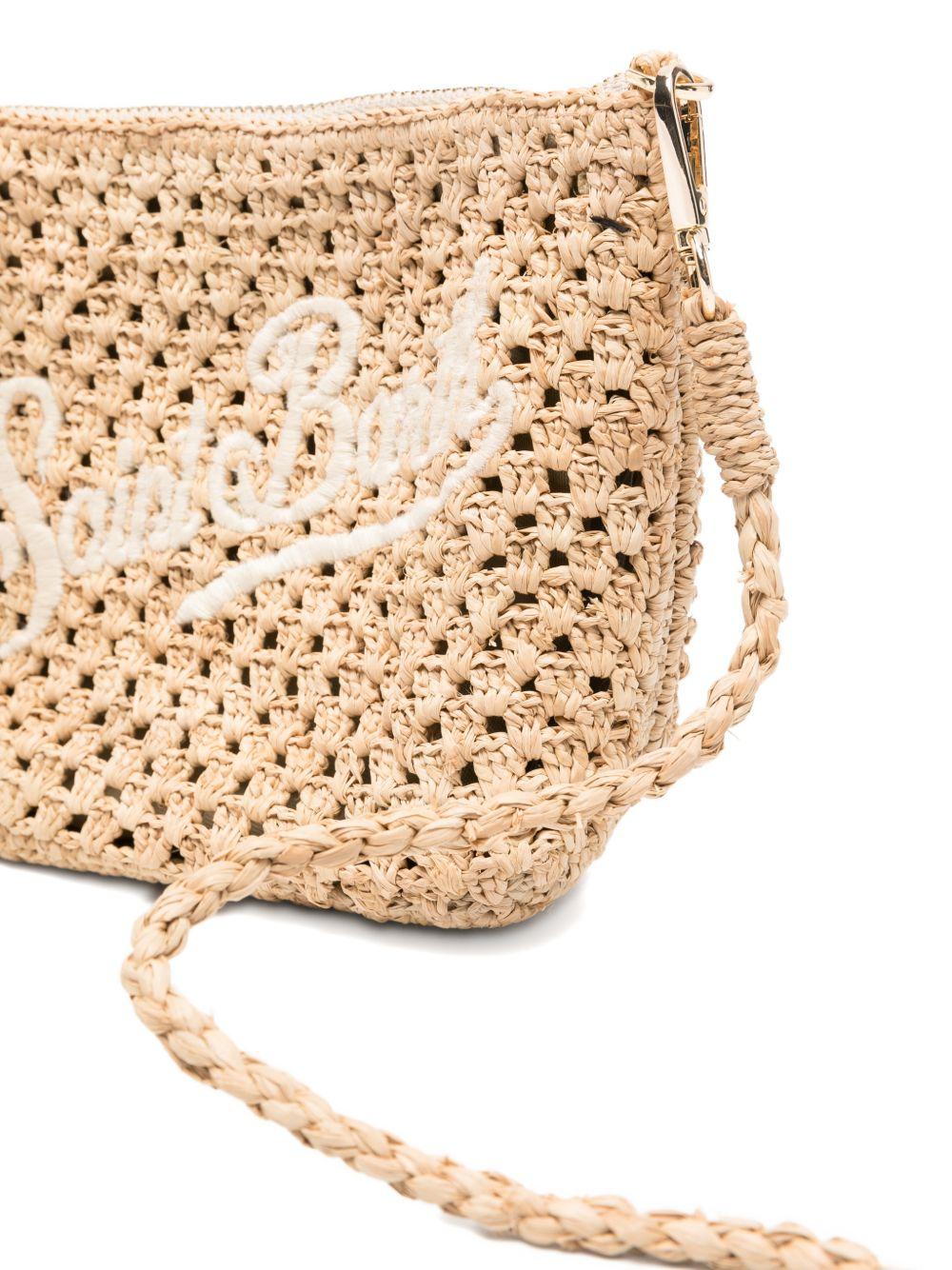 Pouch in rafia MC2 Saint Barth beige con ricamo logo RAFP001 00878L MC2 ST. BARTH KIDS