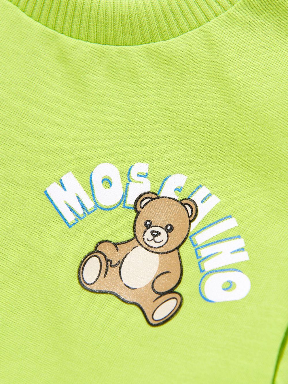 T-shirt per neonati Moschino Kids verde con stampa Teddy Bear sul davanti MZM047LAA01 30355 MOSCHINO KIDS