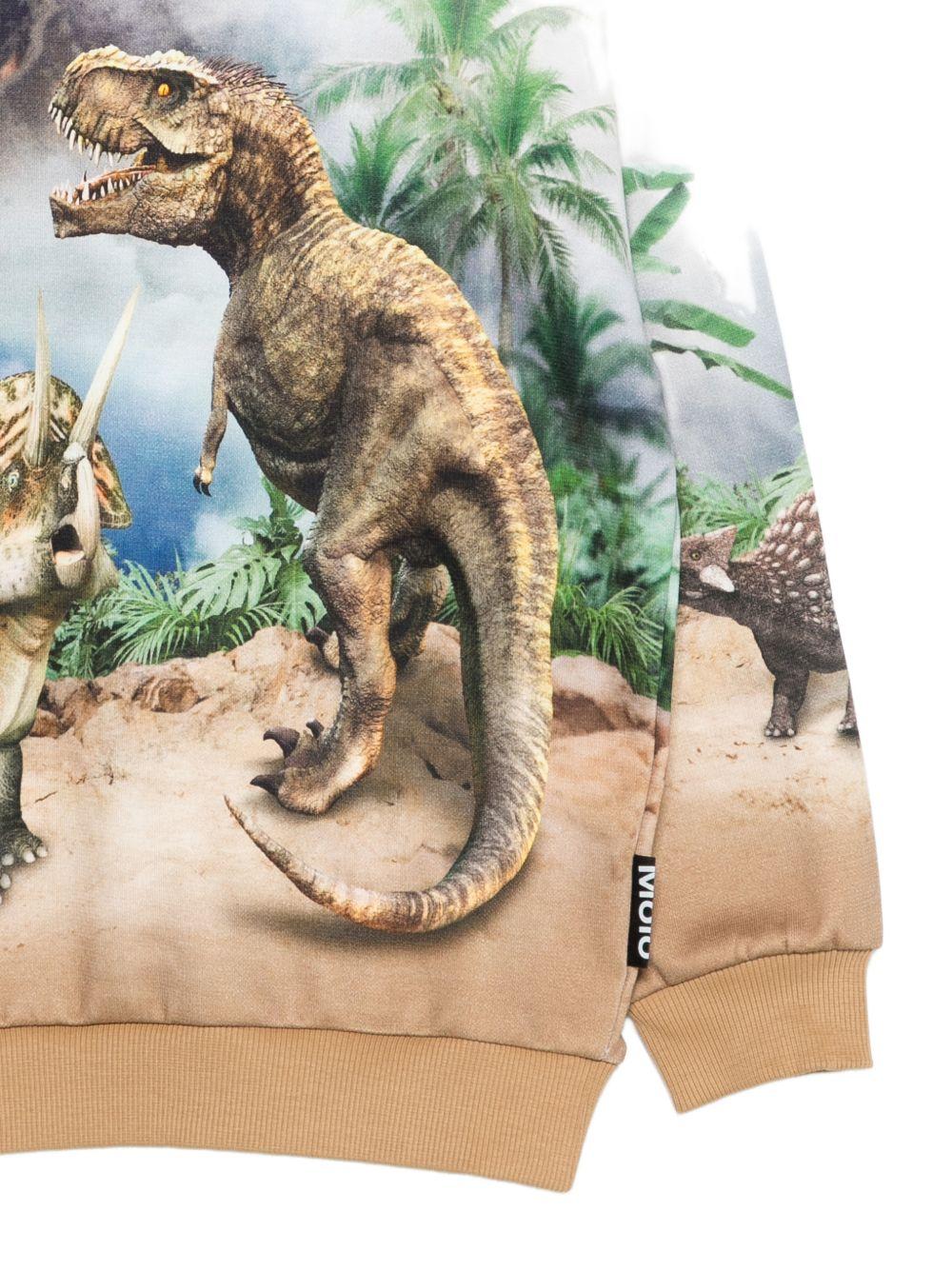 Felpa per bambino Molo bianca con stampa grafica dinosauri 1S26J205 9900 MOLO KIDS