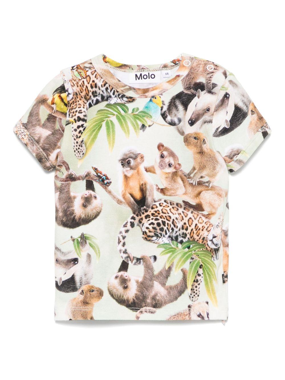 T-shirt Easy per neonati Molo multicolor con stampa 6S25A203 9292 MOLO