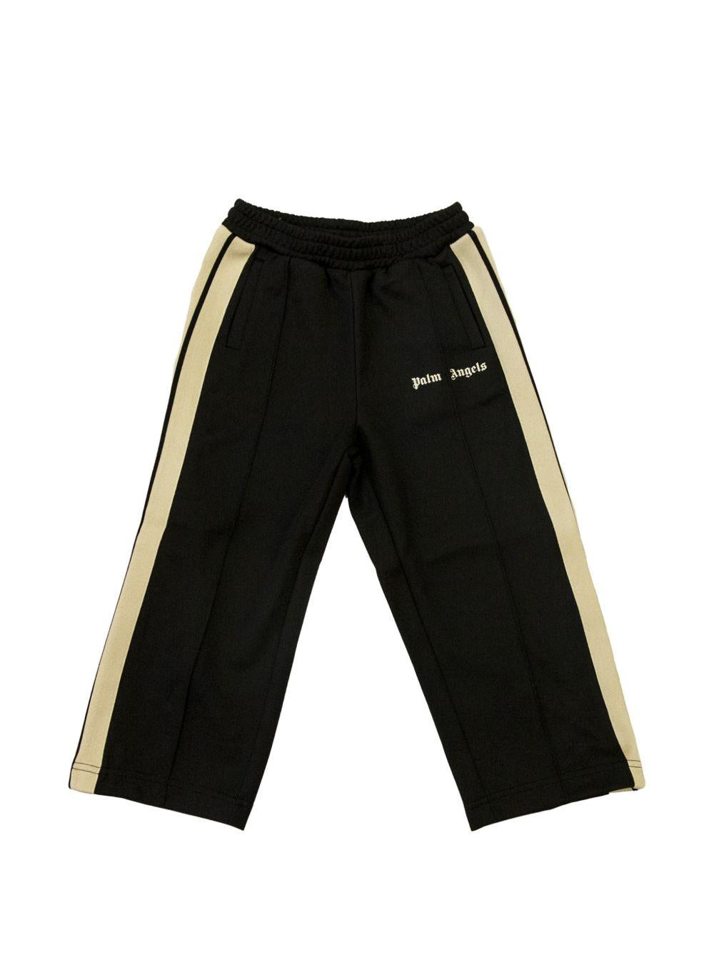 Pantaloni per bambino Palm Angels Kids nero con bande laterali PBCJ002S26FAB001 110 PALM ANGELS KIDS