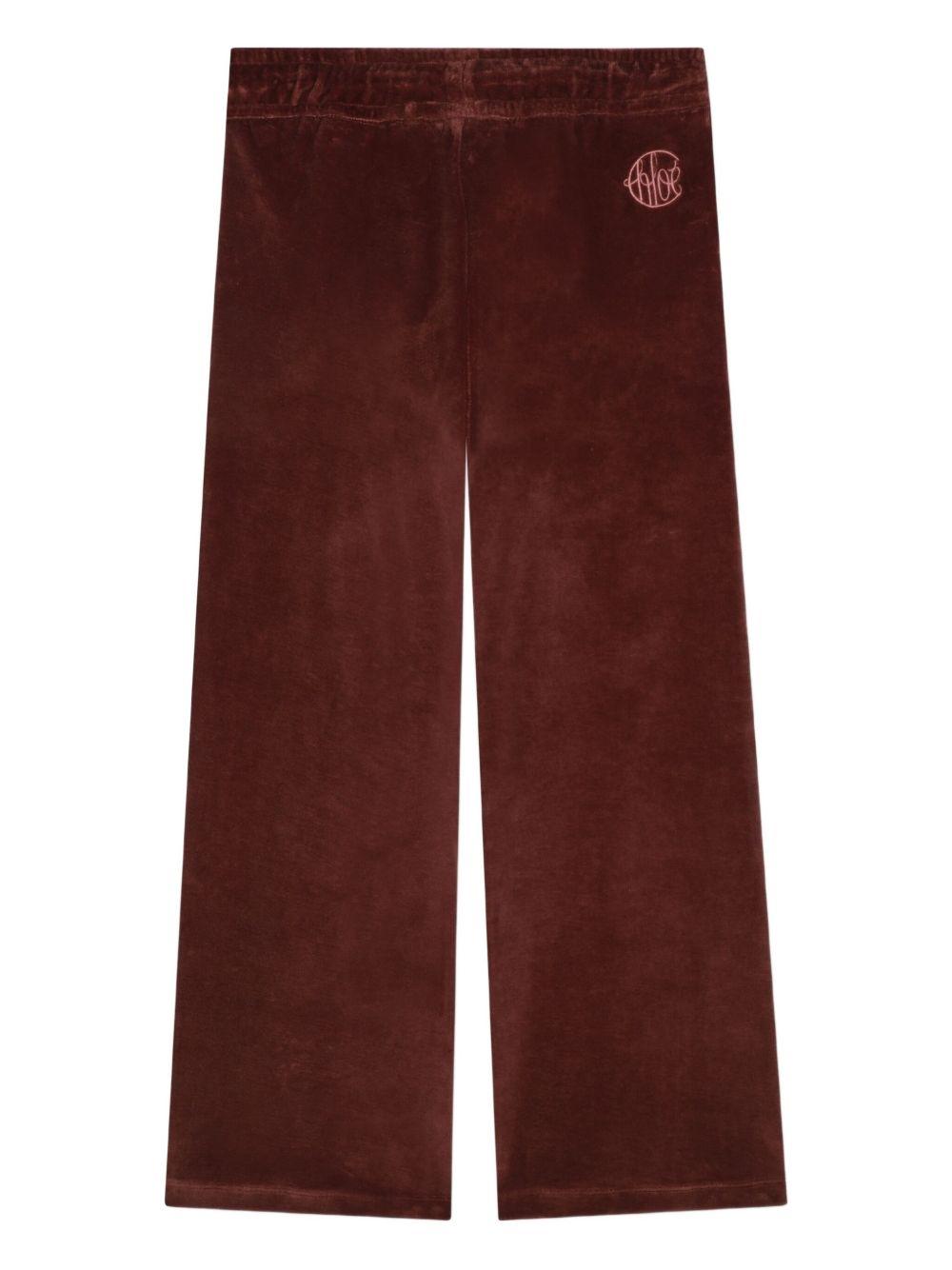 Pantaloni per bambina Chloé Kids rossi con vita elasticizzata con coulisse C20629 958 CHLOE' KIDS