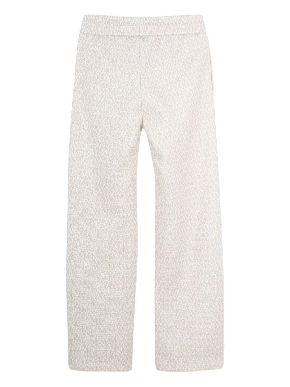 Pantaloni per bambino Michael Kors Kids bianchi con motivo all-over R30571 190 MICHAEL KORS KIDS