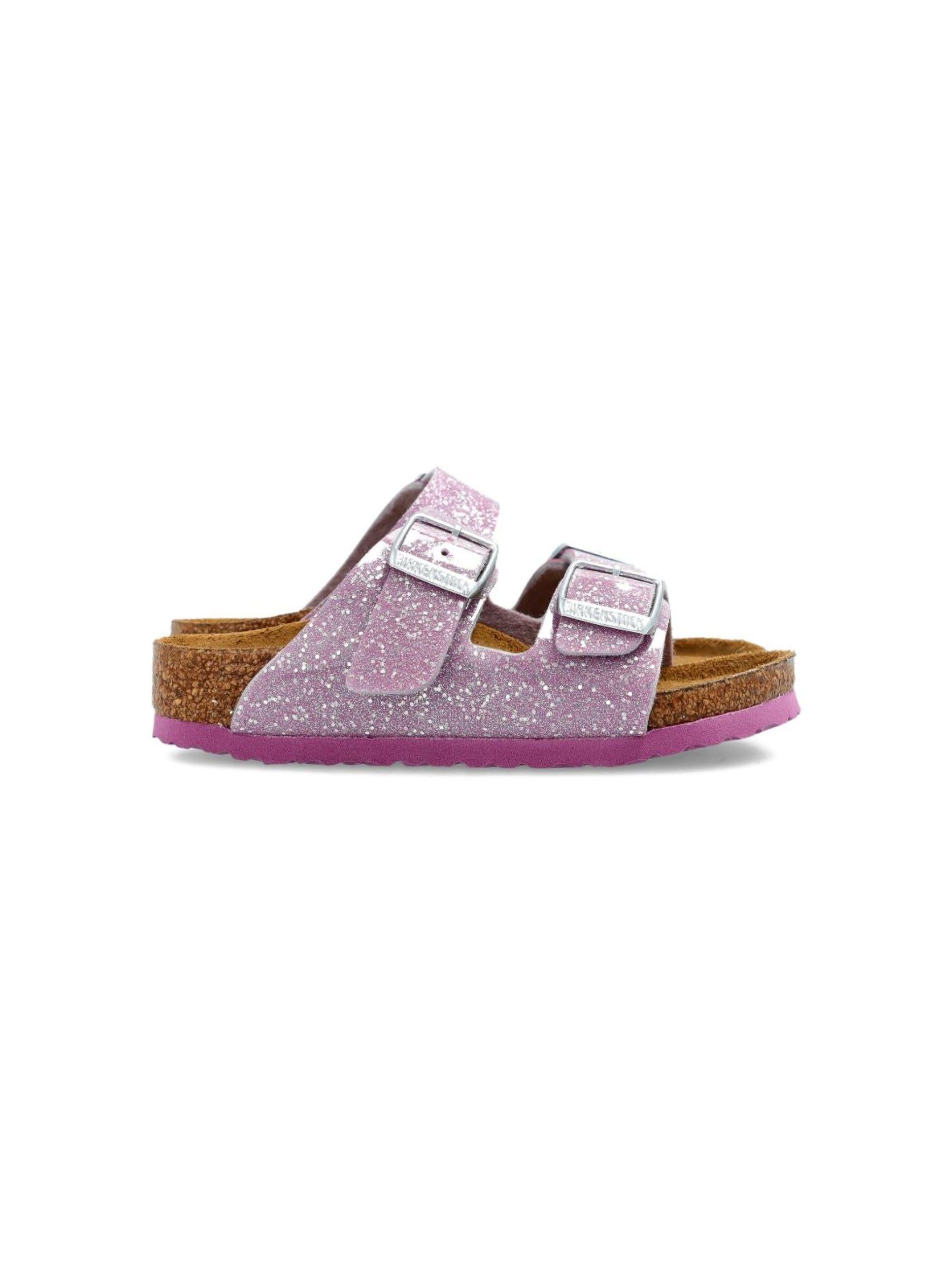 Sandali Arizona per bambina Birkenstock Kids rosa con decorazione con glitter 1031766 LAVENDER BIRKENSTOCK KIDS