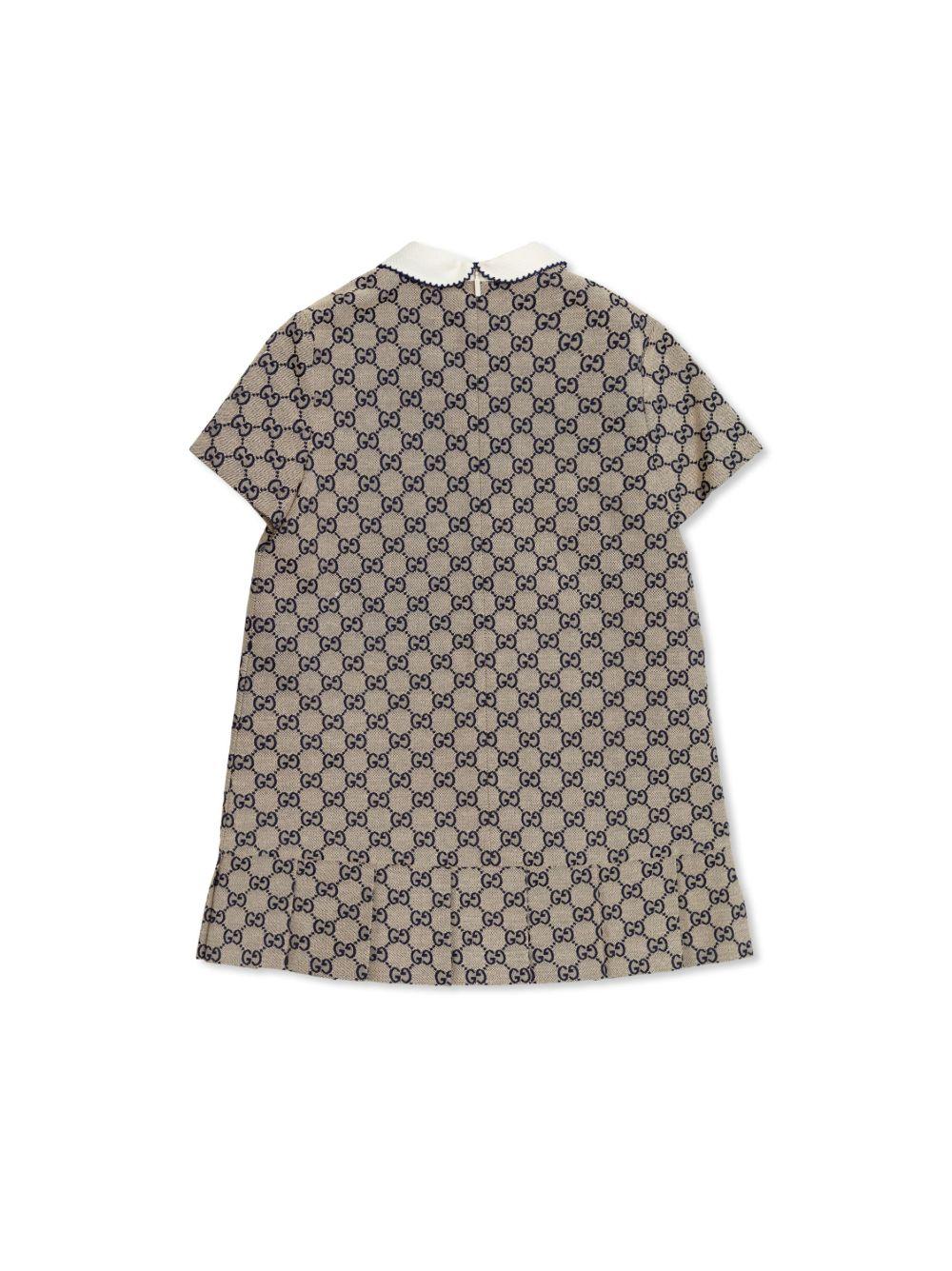 Abito per bambina Gucci Kids beige con stampa logo all-over 798380XWA2M 9118 GUCCI KIDS