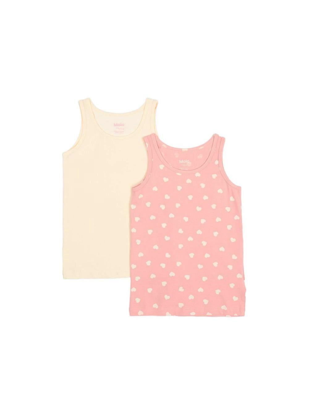 Set 2 t-shirt per bambina Molo Kids rosa/panna con stampa grafica 2W26Q801 5873 MOLO KIDS