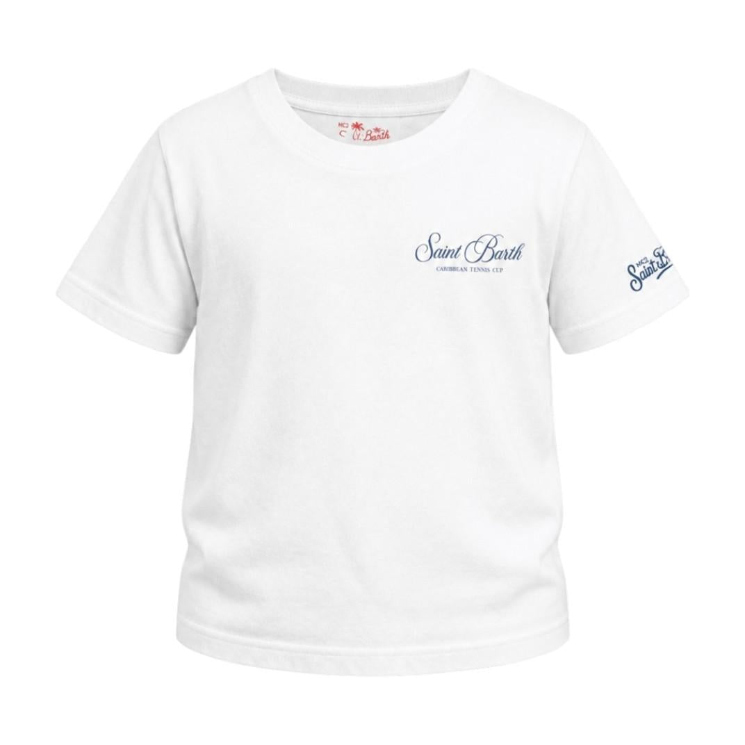 T-shirt per bambino MC2 Saint Barth Kids bianca con stampa logo PRL0001 00931L MC2 ST. BARTH KIDS