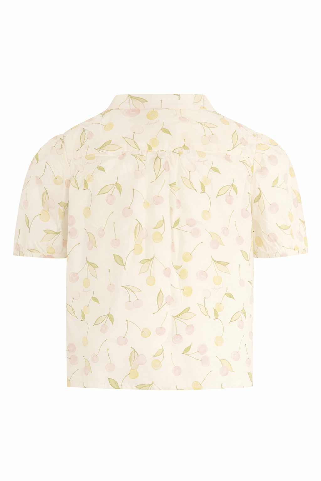 Camicia per bambina Bonpoint bianca con stampa ciliegie all-over S06GBLW00025 625 BONPOINT