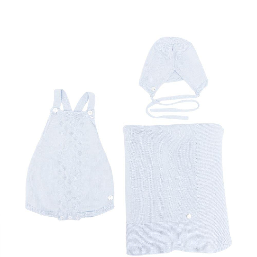Set tutina cappellino e copertina per neonato Paz Rodriguez azzurro con placca con logo 122-123193 801 PaZ RODRIGUEZ KIDS