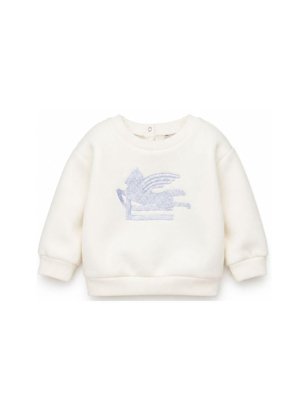 Felpa per neonato Etro Kids bianca con motivo Pegaso GZ4300 Z3183 102 ETRO KIDS