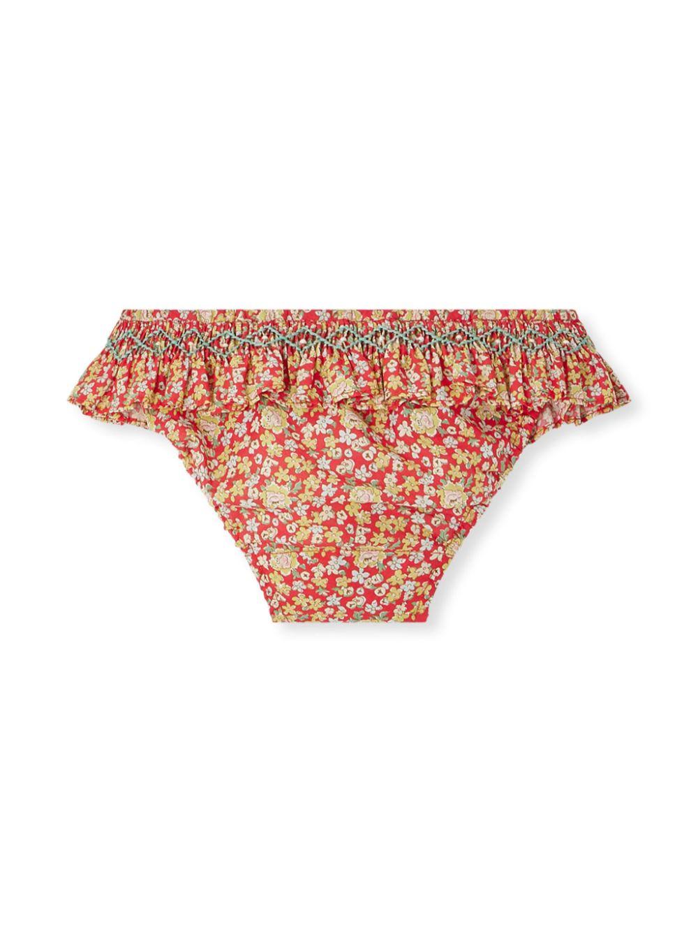 Slip bikini Sardinia per neonata Bonpoint rosso con inserto increspato C05XSSW00001 651A BONPOINT