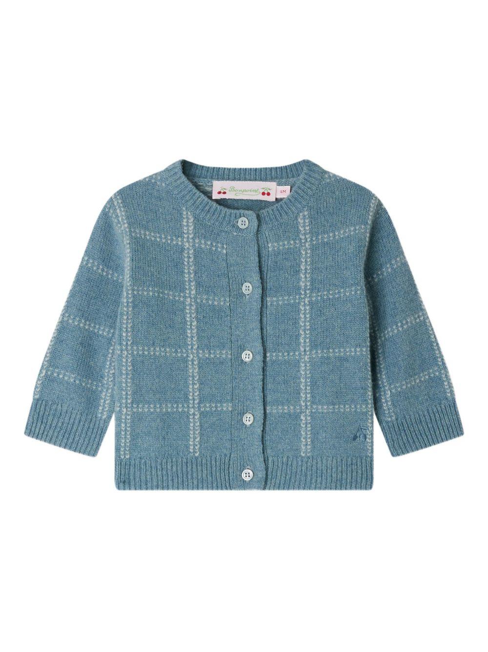 Cardigan per neonata Bonpoint azzurro a quadri W05XCAK00006 012 BONPOINT