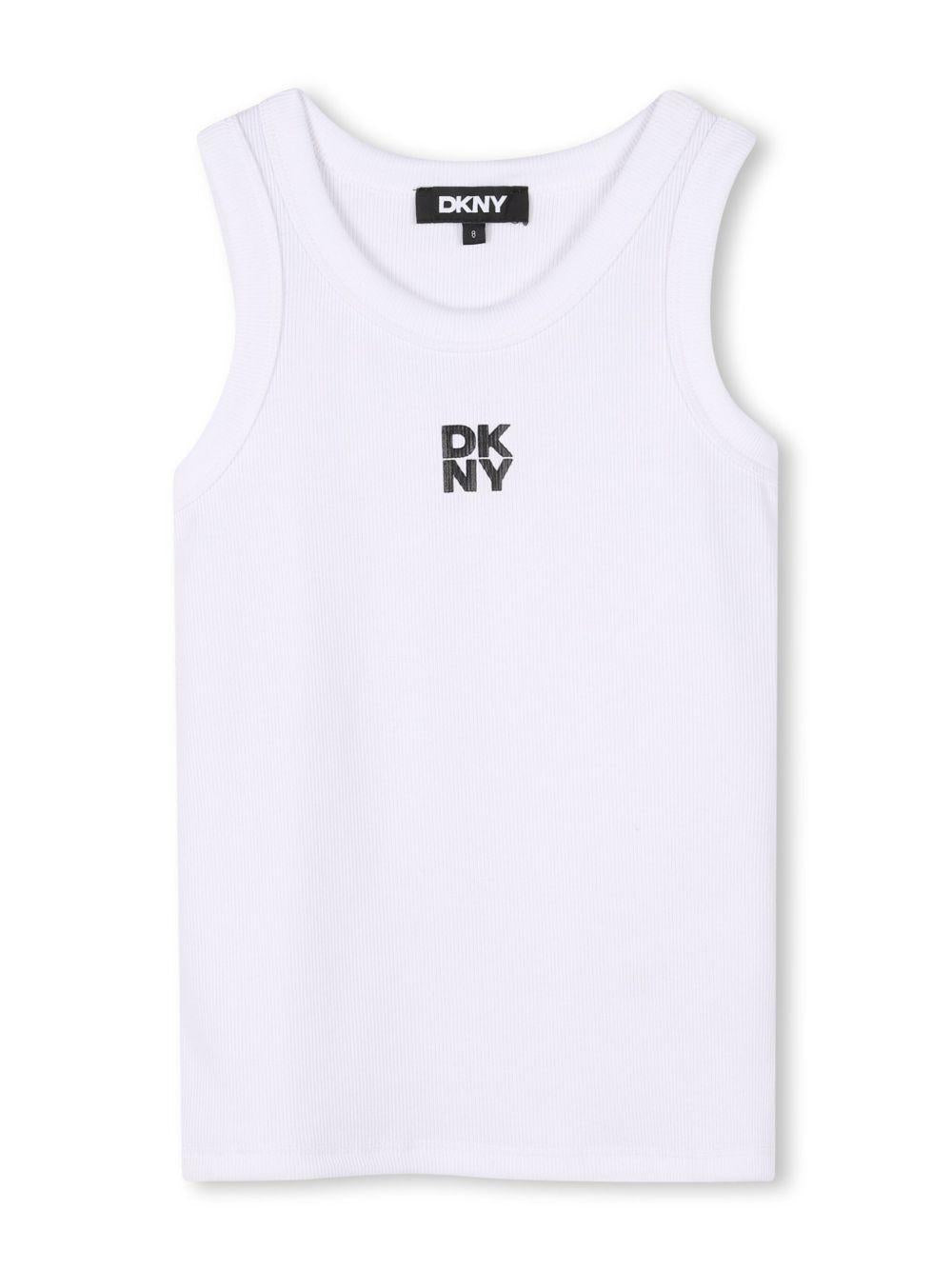 Set due t-shirt per bambina Dkny Kids nero con stampa con logo sul davanti D62313 09B DKNY