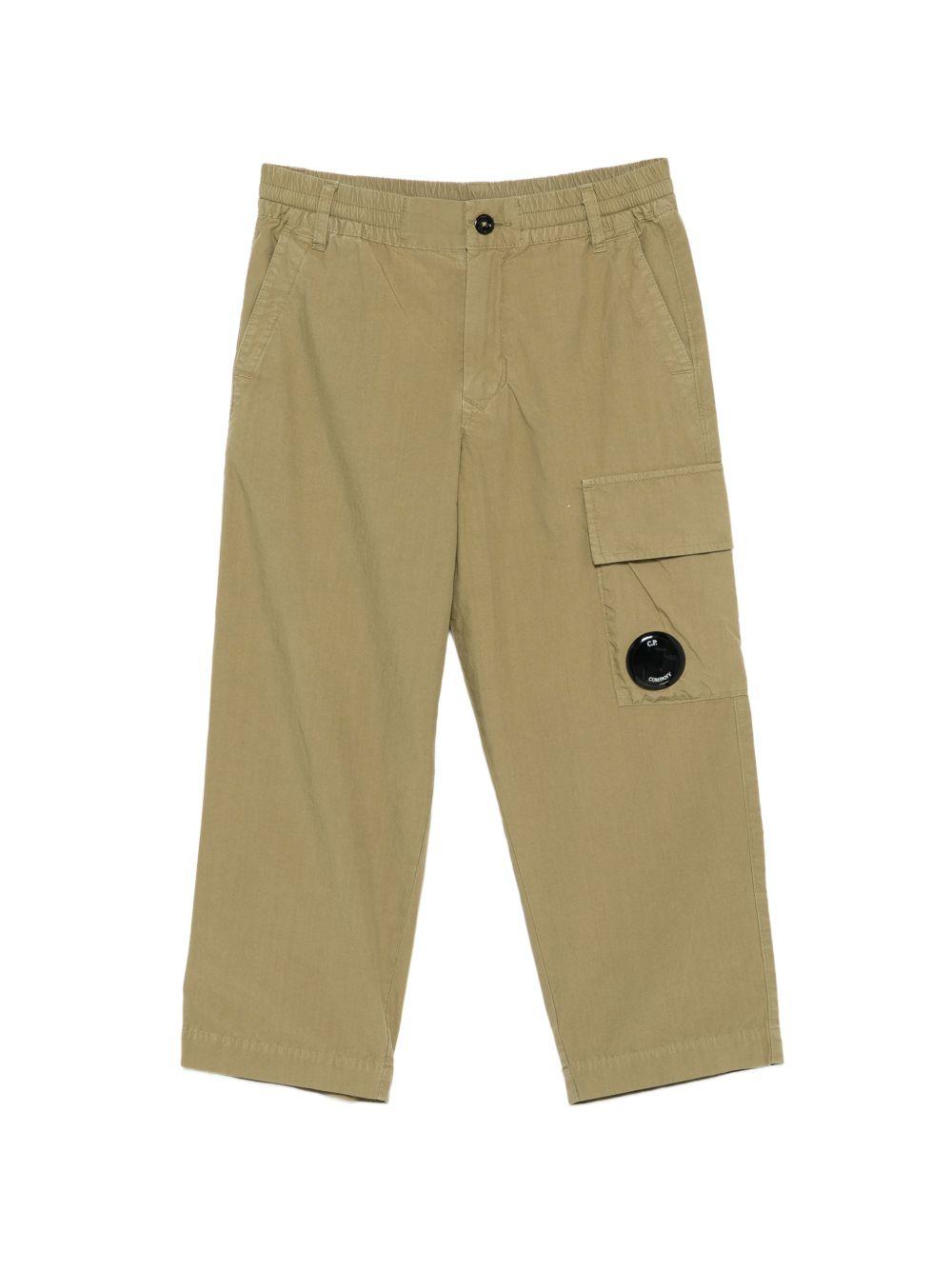 Jeans per bambino C.P. Company Kids verde con applicazione con logo sul davanti CUP014LLC05 30915 C.P.COMPANY KIDS