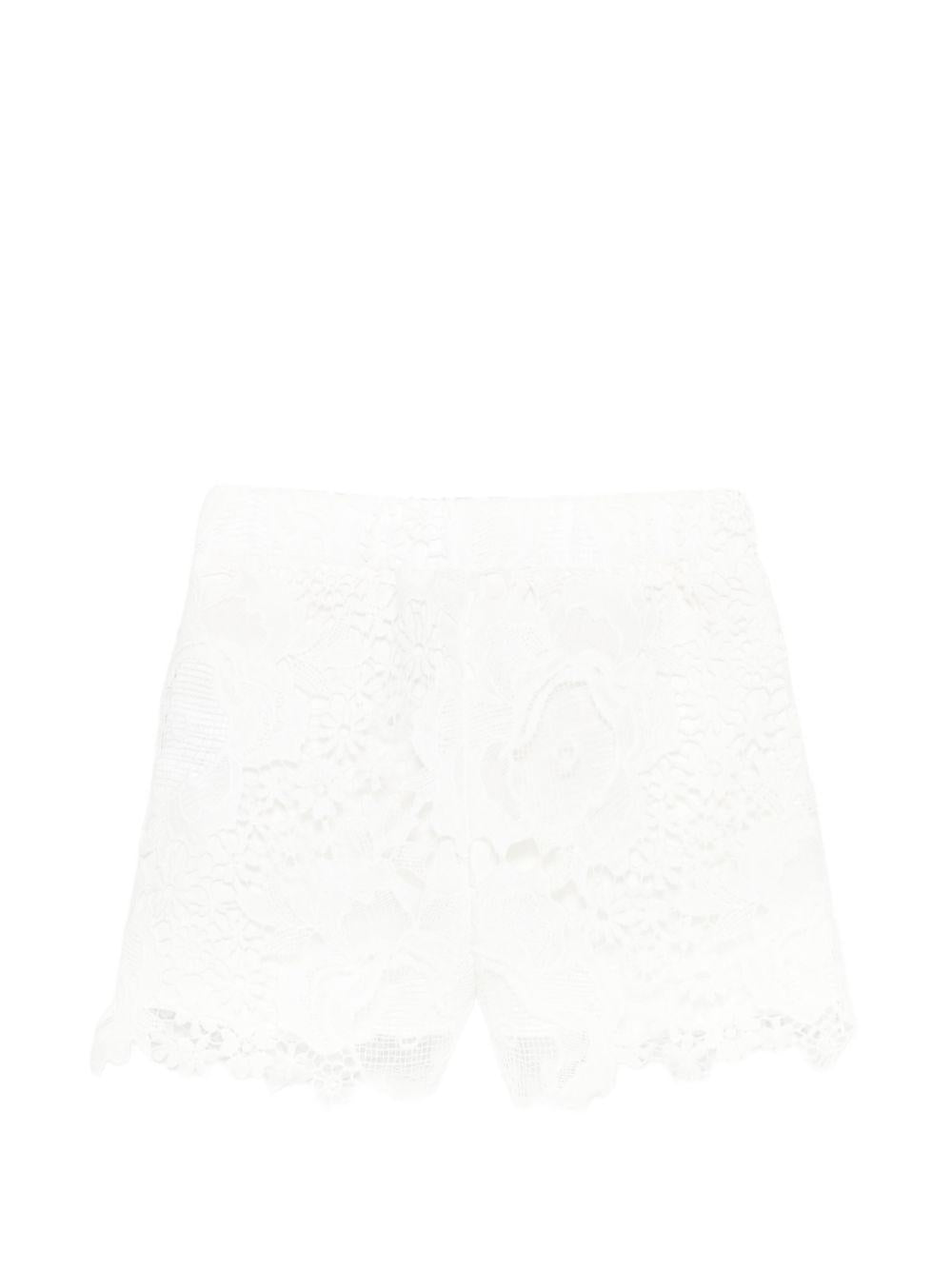 Shorts per bambina Roberto Cavalli Kids bianco in pizzo CGP26137SH WHITE ROBERTO CAVALLI KIDS