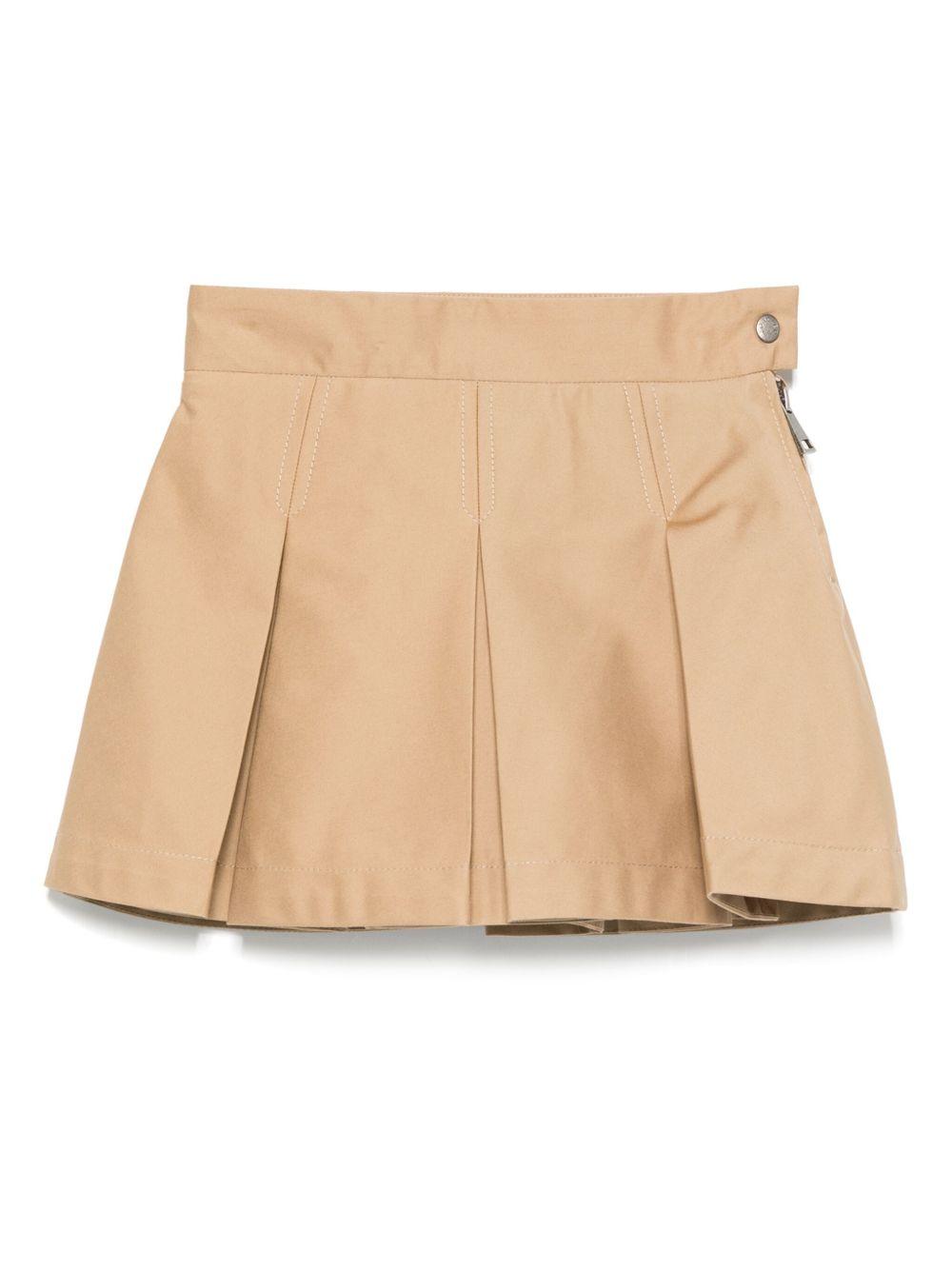 Gonna plissettata per bambina Moncler Enfant beige con chiusura laterale con zip K29542D00003598OP 209 MONCLER ENFANT