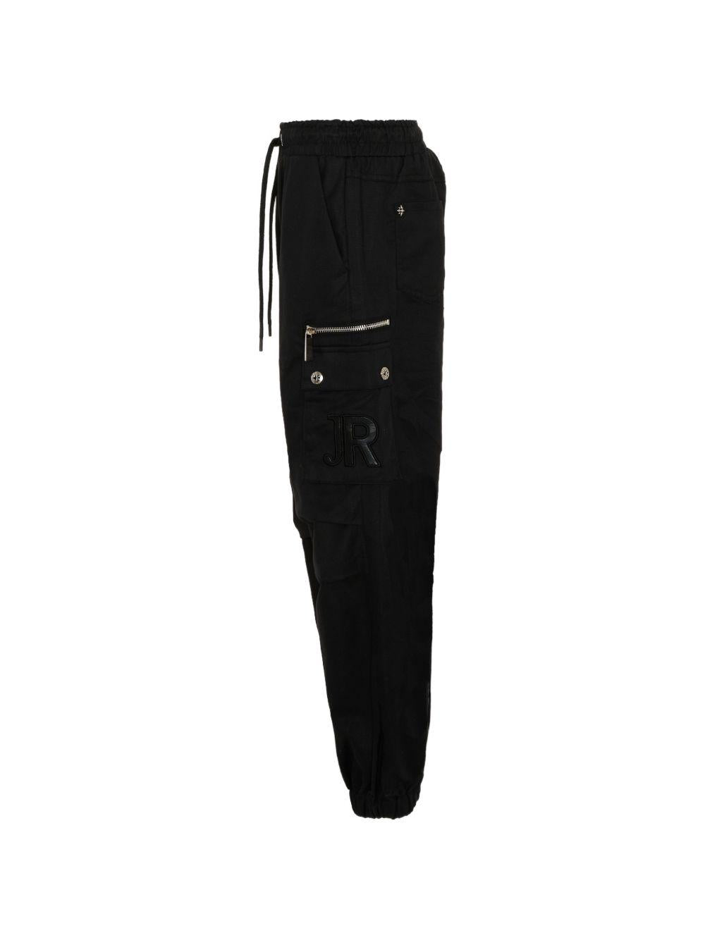 Pantaloni cargo per bambino John Richmond Junior nero elasticizzato in vita RBP26049PA BLACK JOHN RICHMOND KIDS