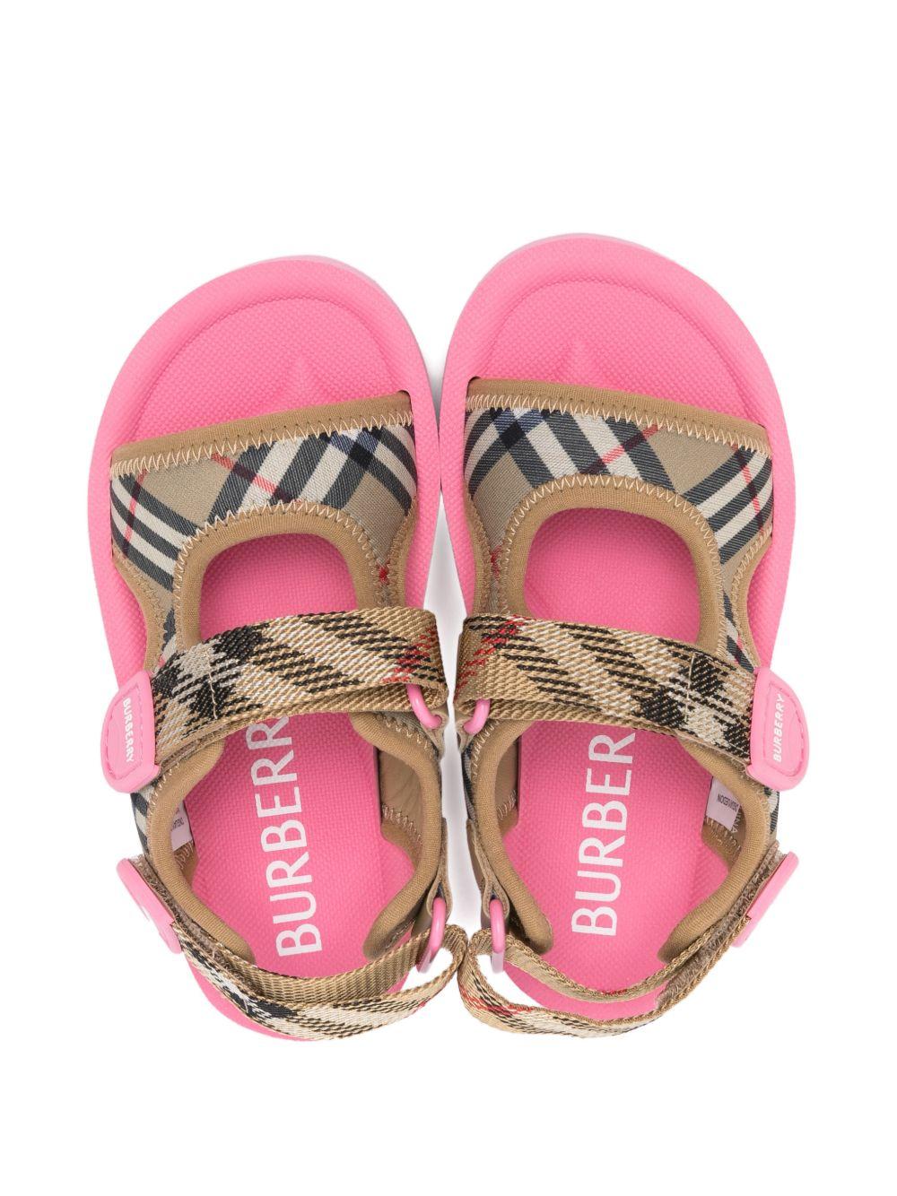 Sandali per bambina Burberry Kids beige con motivo Vintage Check 8118438 A4507 BURBERRY KIDS