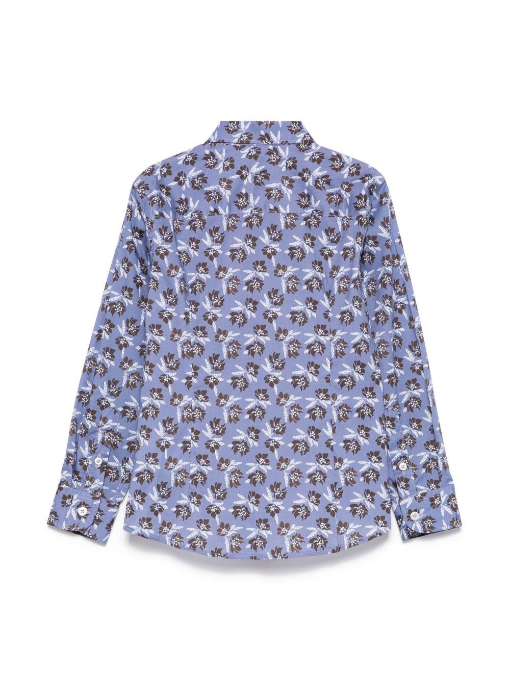 Camicia per bambino Paolo Pecora Kids blu con stampa floreale PP3936 BLU PAOLO PECORA KIDS