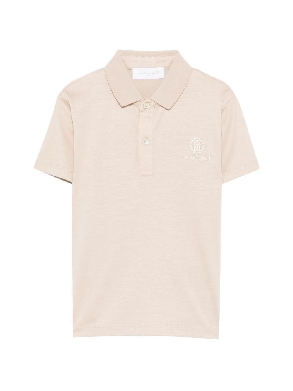 T-shirt per bambino Roberto Cavalli Kids beige con colletto classico CBP26106PO BEIGE CL. ROBERTO CAVALLI KIDS