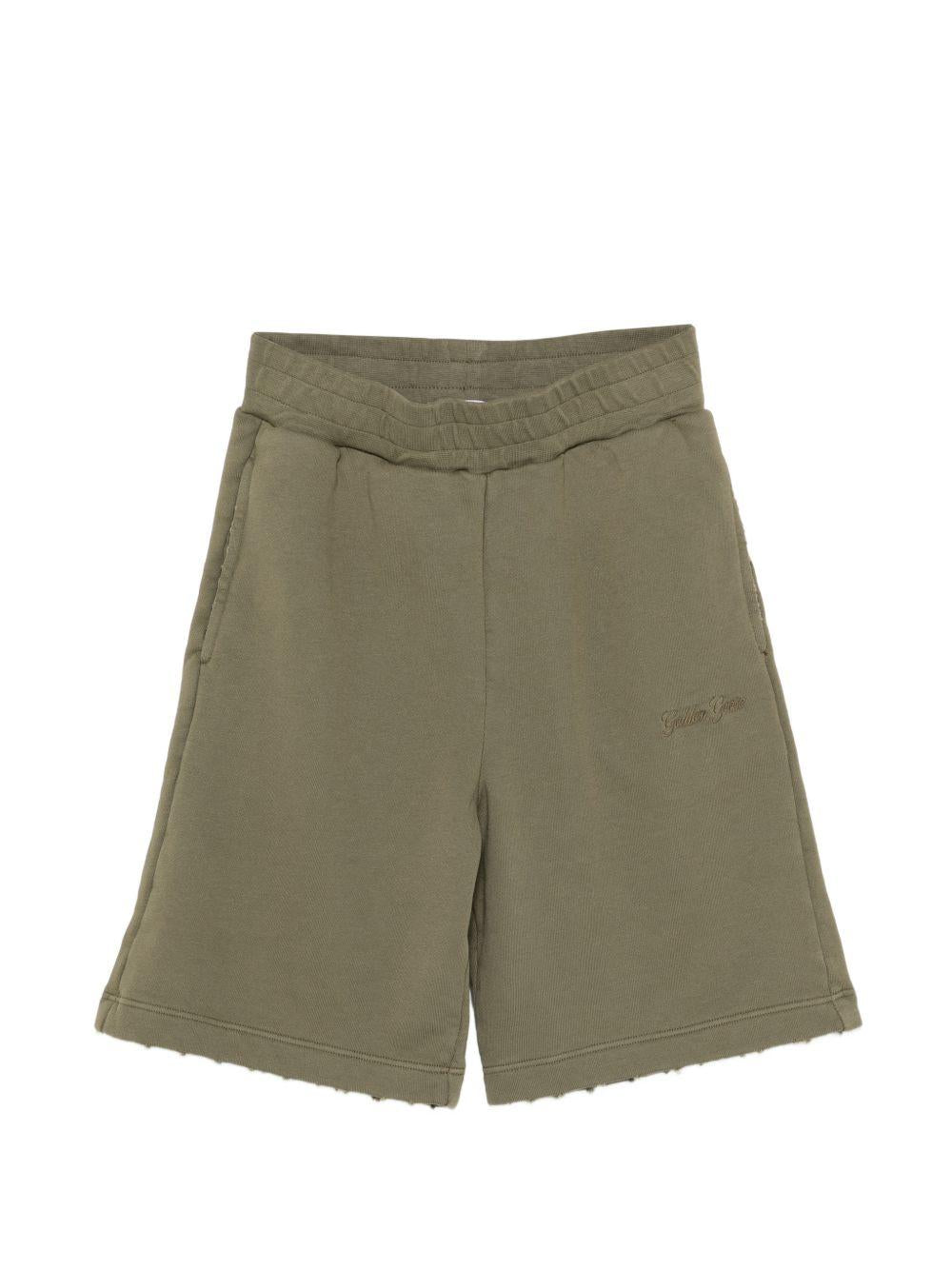 Shorts per bambino Golden Goose Kids verde con vita elasticizzata GKP02452P00456 35479 GOLDEN GOOSE KIDS