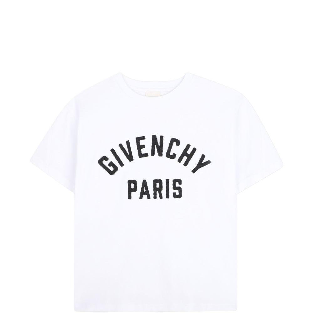 T-shirt per bambini Givenchy Kids bianca con stampa logo sul davanti H31345 10P GIVENCHY KIDS
