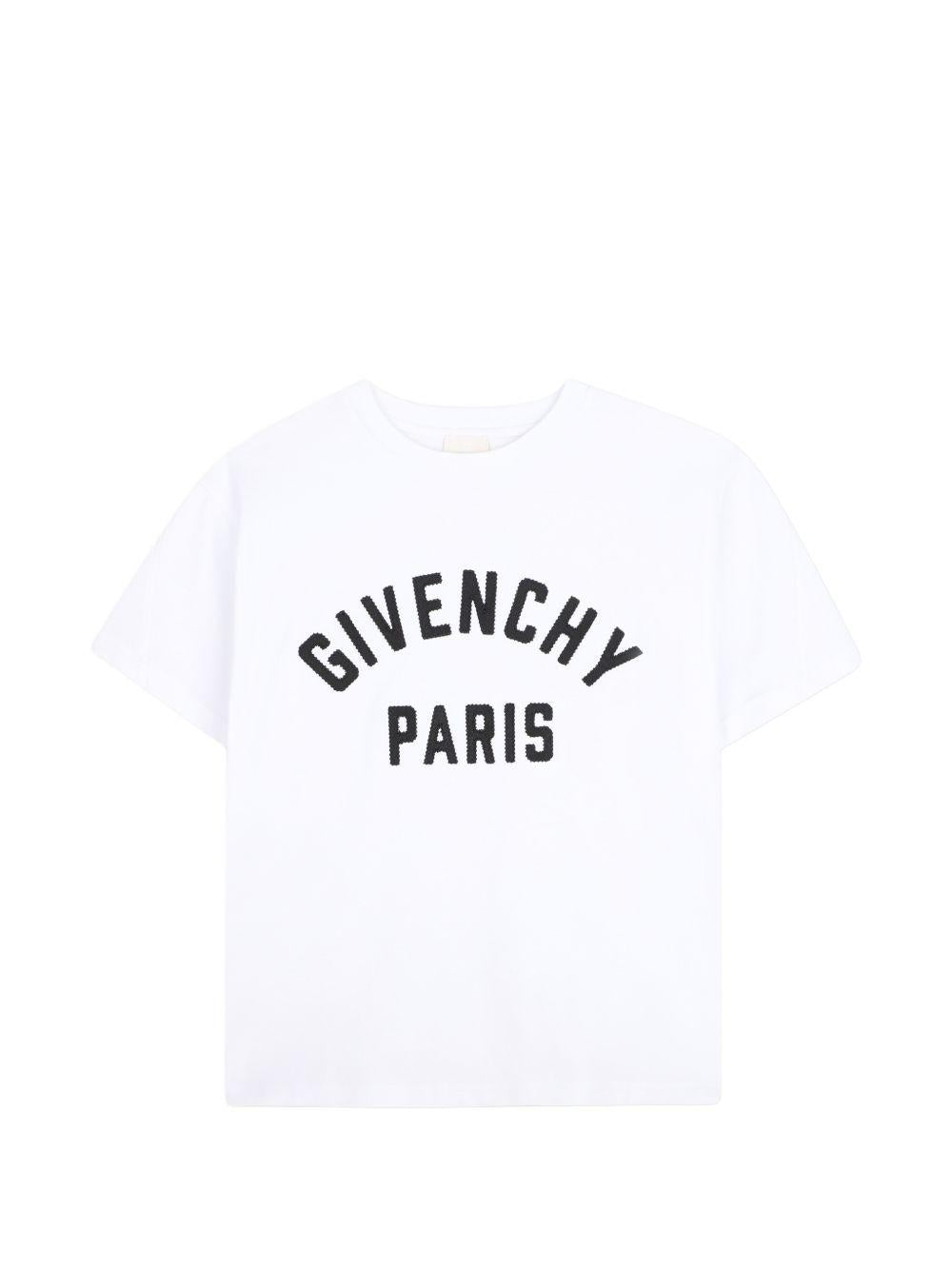 T-shirt per bambini Givenchy Kids bianca con stampa logo sul davanti H31345 10P GIVENCHY KIDS