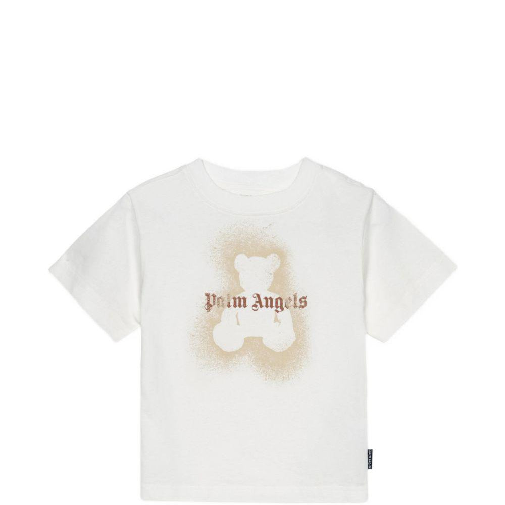 T-shirt per bambina Palm Angels Kids bianca con stampa teddy sul davanti PGAA002S26JER007 002 PALM ANGELS KIDS
