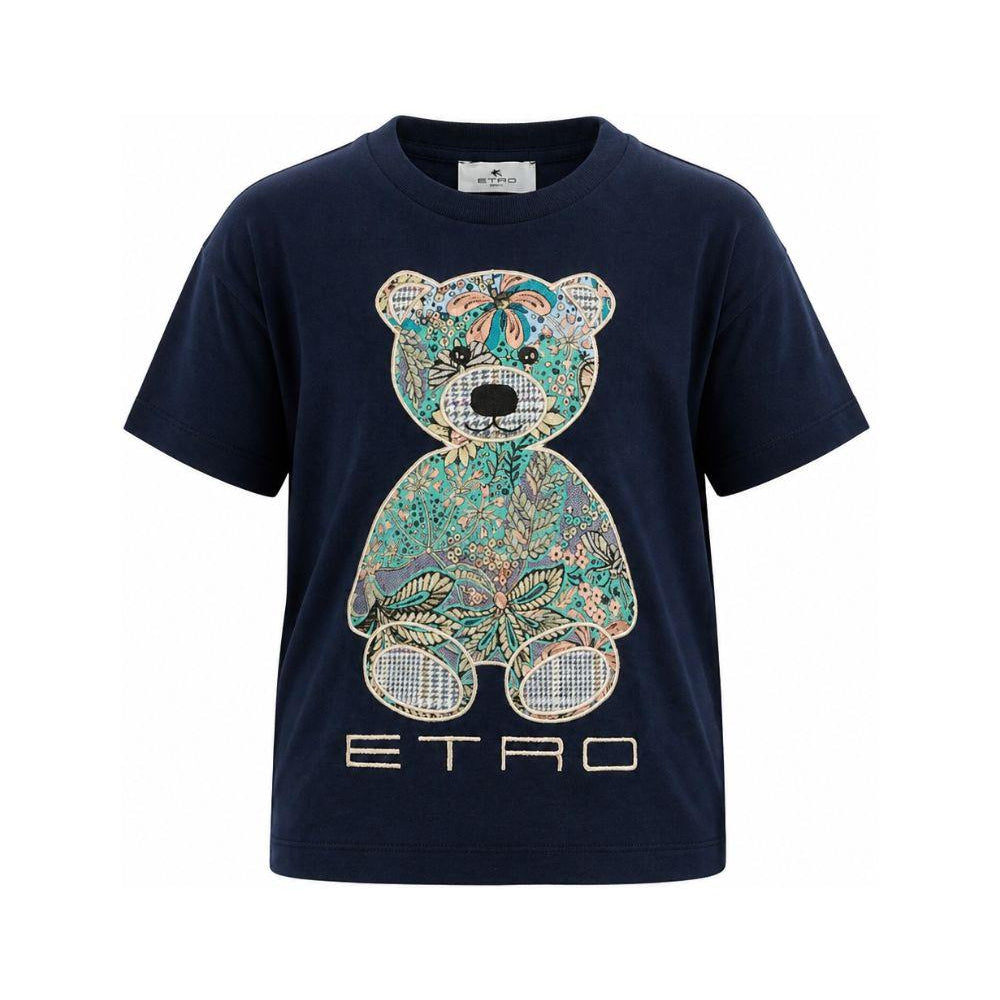 T-shirt per bambini Etro Kids blu con dettaglio Teddy GZ8P31 Z3672 617 ETRO KIDS