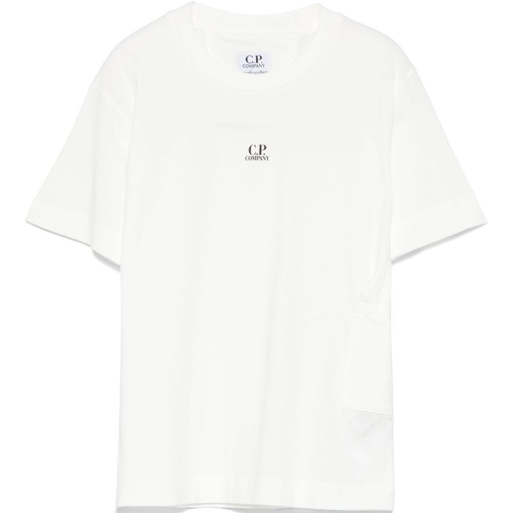 T-shirt con logo per bambino C.P. Company Kids bianco con orlo dritto CUM00ILAA17 10135 C.P.COMPANY KIDS