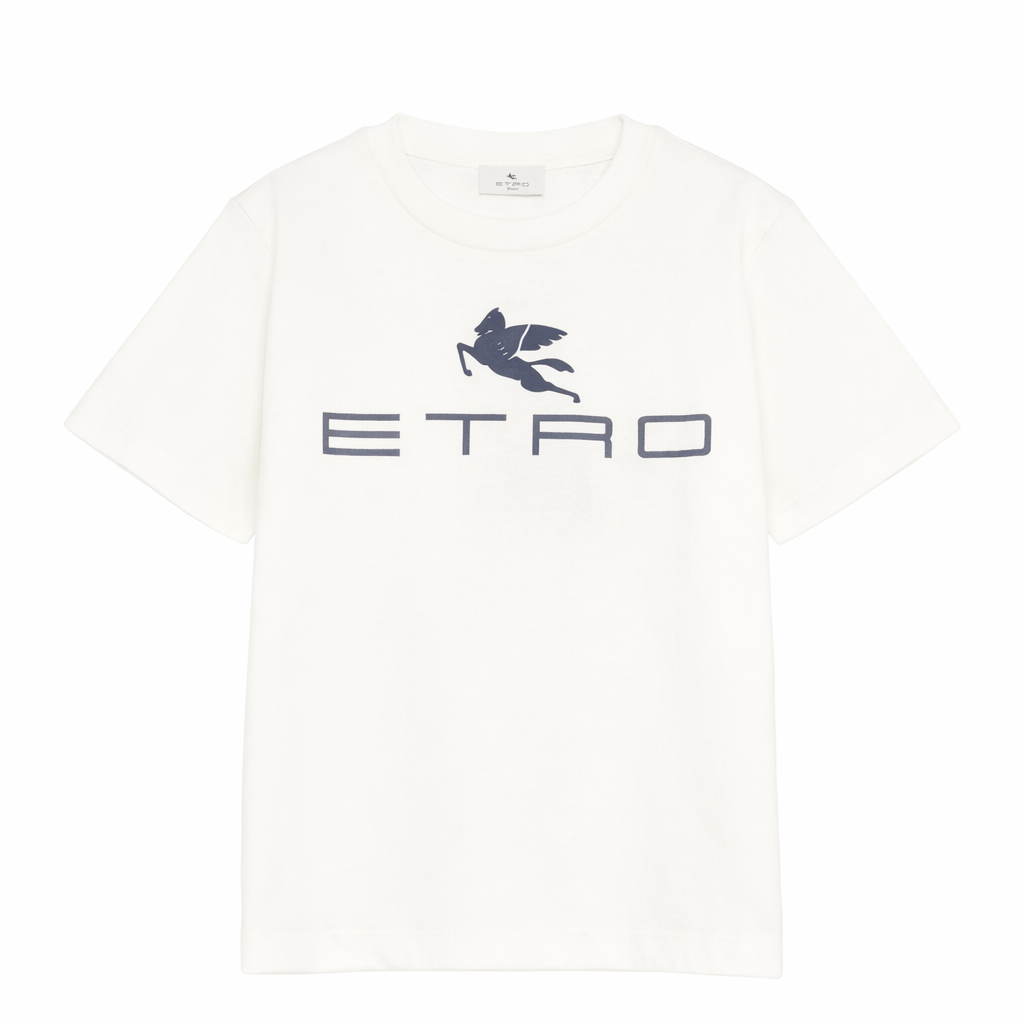 T-shirt per bambino Etro Kids beige con logo sul davanti GY8Q11 Z3672 102 ETRO KIDS