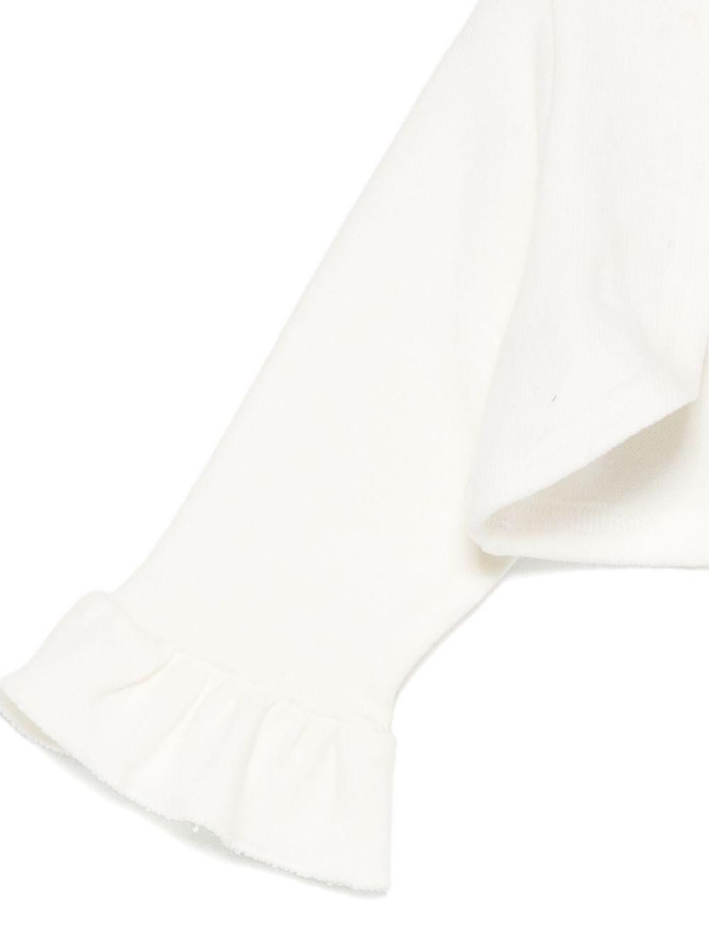 Cardigan per neonata La Stupenderia bianco con dettagli arricciati 1TCGC24 M16 LA STUPENDERIA