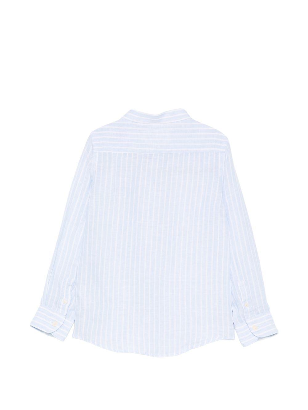 Camicia per bambino MC2 Saint Barth Kids azzurra con design a righe PAT0001 00858L MC2 ST. BARTH KIDS
