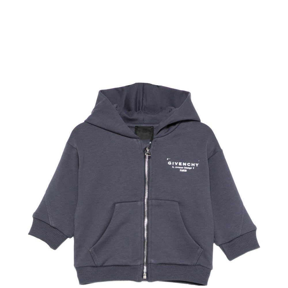 Felpa per neonato Givenchy Kids blu con stampa logo sul davanti H31195 061 GIVENCHY KIDS