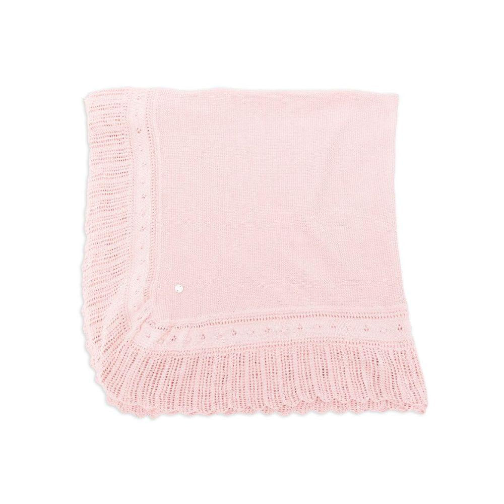 Coperta per neonata Paz Rodriguez rosa con bordo smerlato 029-123269 37 PaZ RODRIGUEZ KIDS
