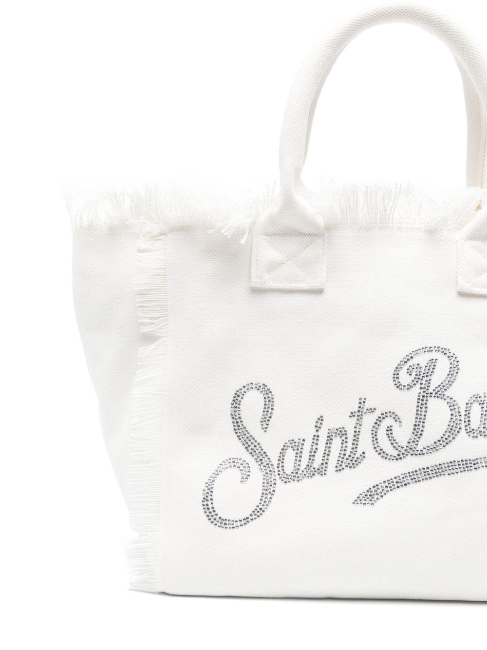 Borsa Vanity MC2 Saint Barth bianca con logo con paillettes VANI001 02571L MC2 ST. BARTH KIDS