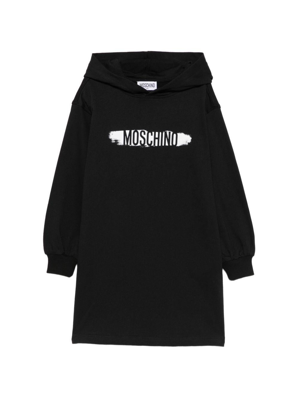 Abito per bambina Moschino Kids nero modello felpa HDV0ICLCA40 60100 MOSCHINO KIDS
