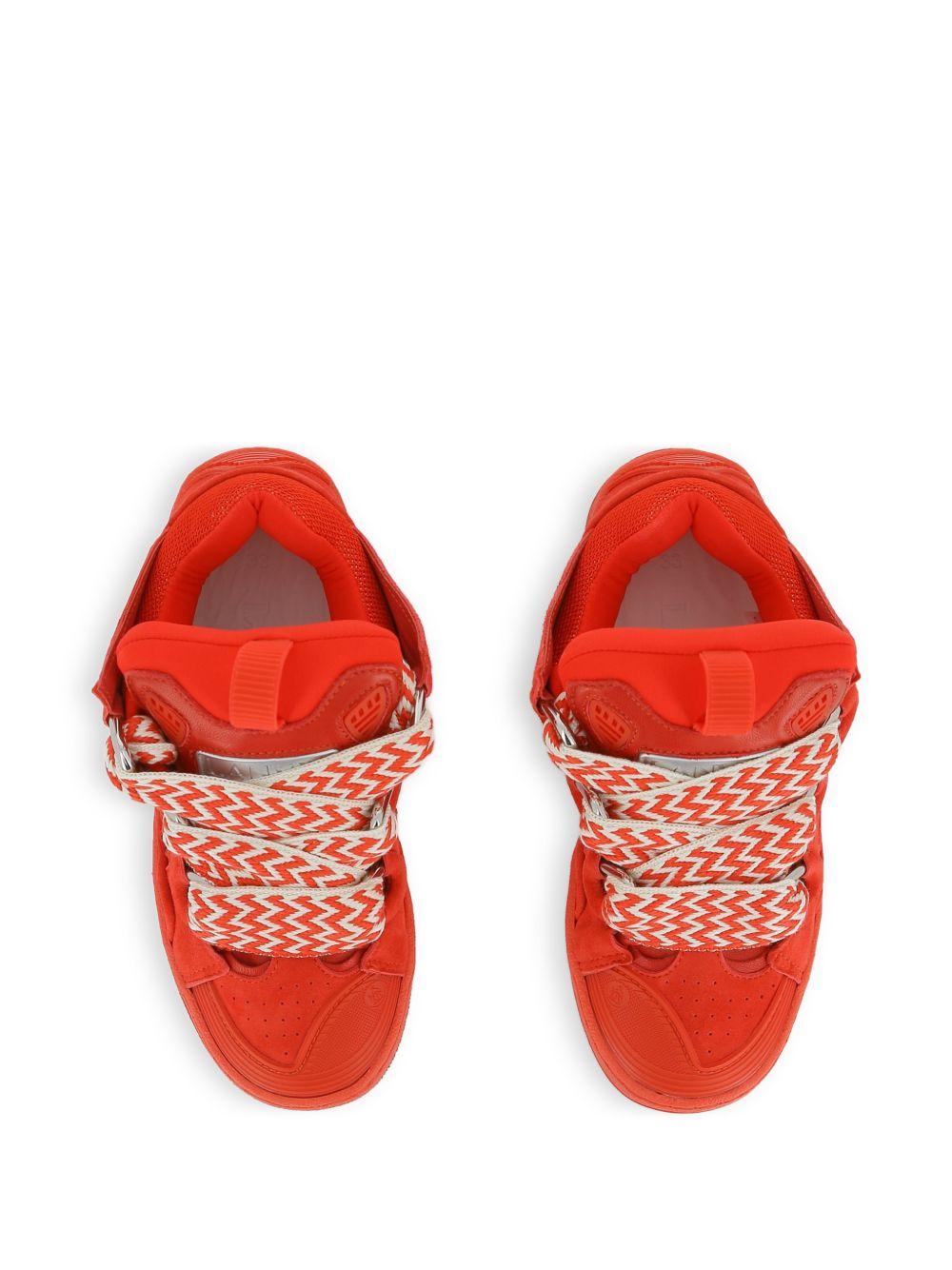 Sneakers per bambino Lanvin Enfant rosse con lacci a zigzag N30358 998 LANVIN KIDS