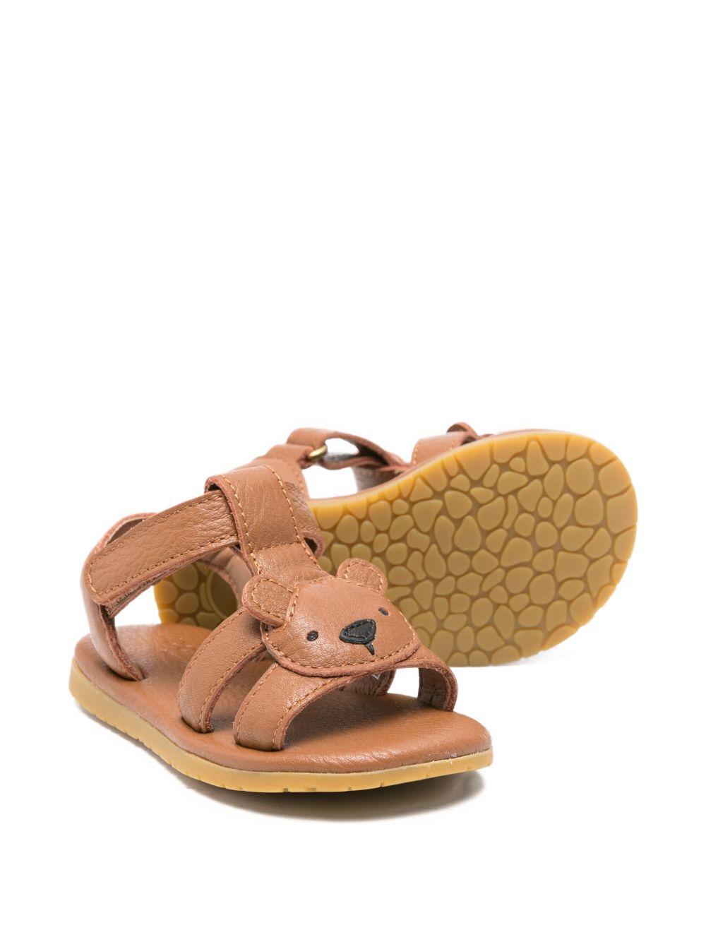 Sandali per neonati Donsje marrone con applicazione orsetto 1502301 CL004 DONSJE KIDS