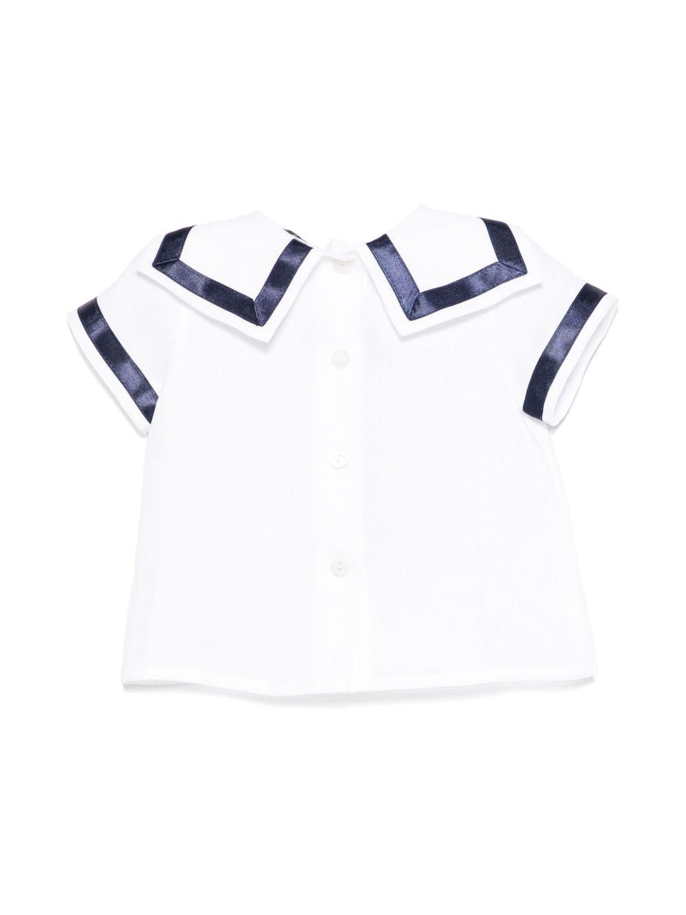 Camicia per neonato JESURUM BABY Ottavio bianco con bordo a righe OTTAVIO VAR.84 JESURUM