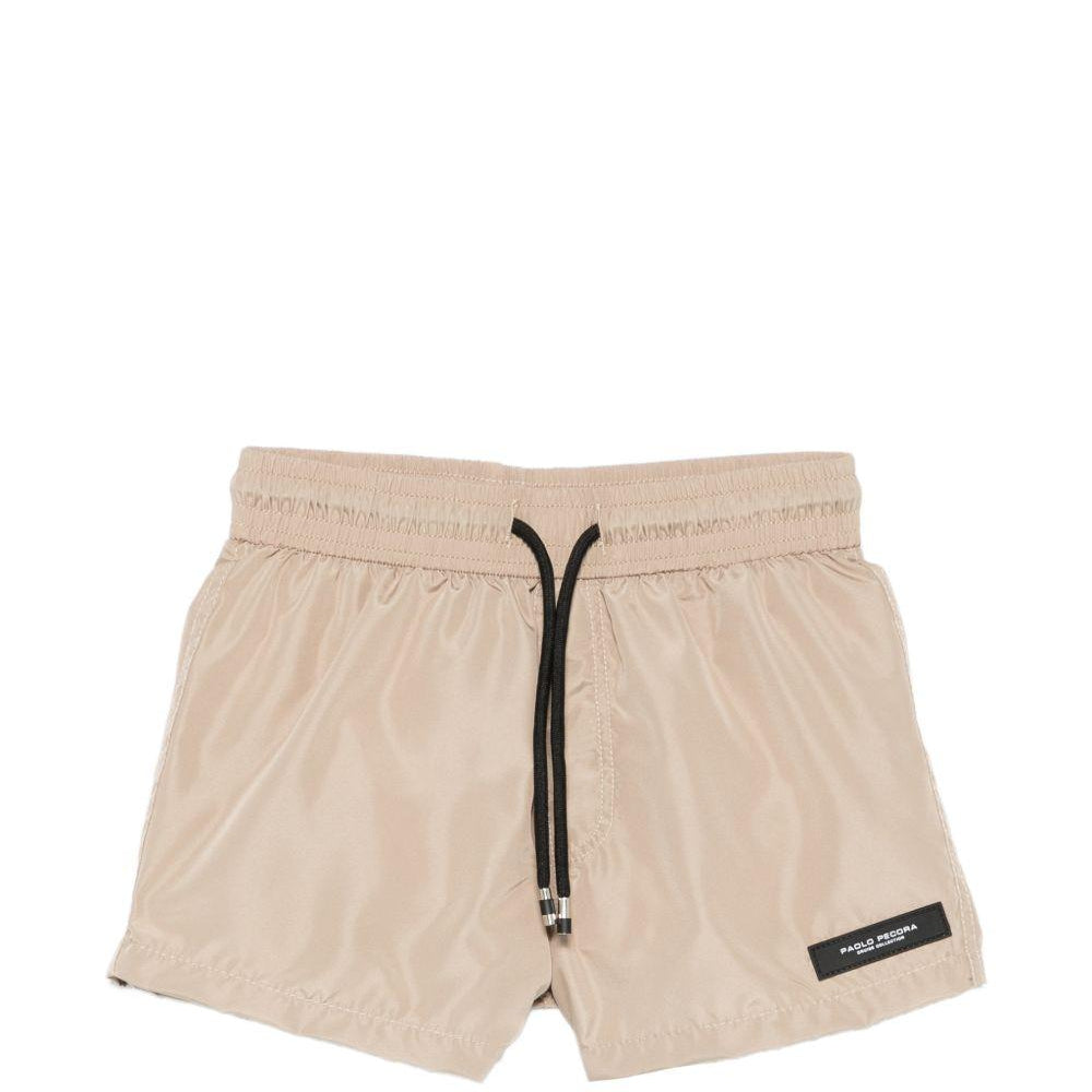 Costume da bagno per bambino Paolo Pecora Kids beige con patch con logo PP2041 BEIGE PAOLO PECORA KIDS