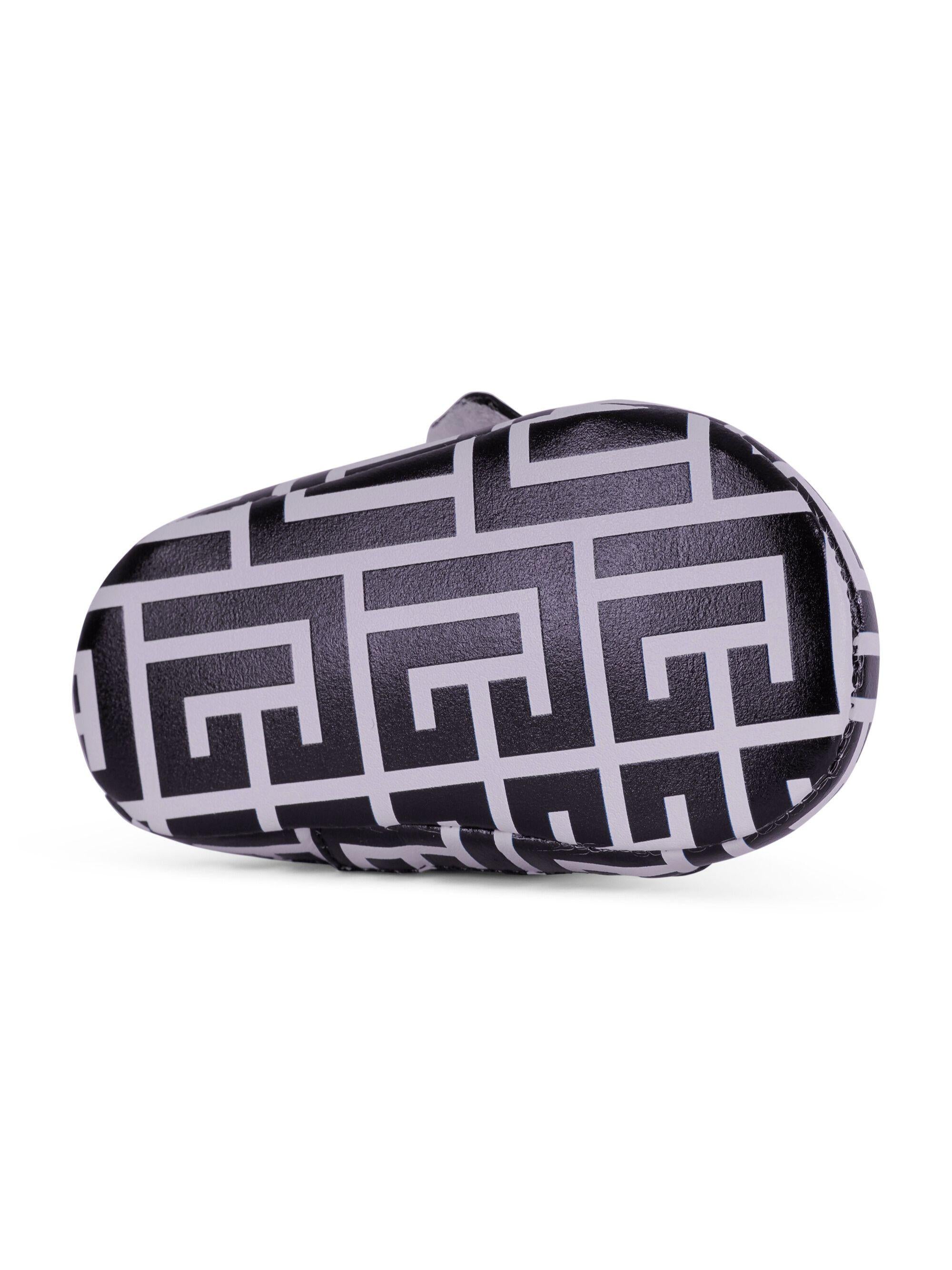 Scarpine primi passi per neonati Balmain Kids bianco e nere con cinturino con logo BY0546 Y0051 100NE BALMAIN KIDS