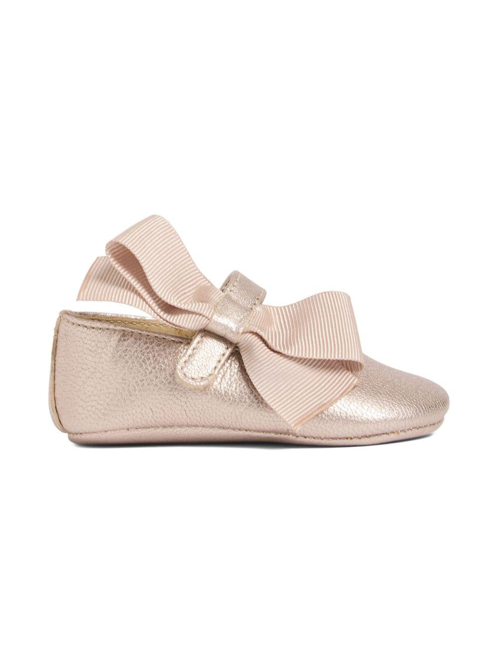 Ballerine per neonata Bonpoint oro rosa con fiocco grande W05NSOL00001 032R BONPOINT