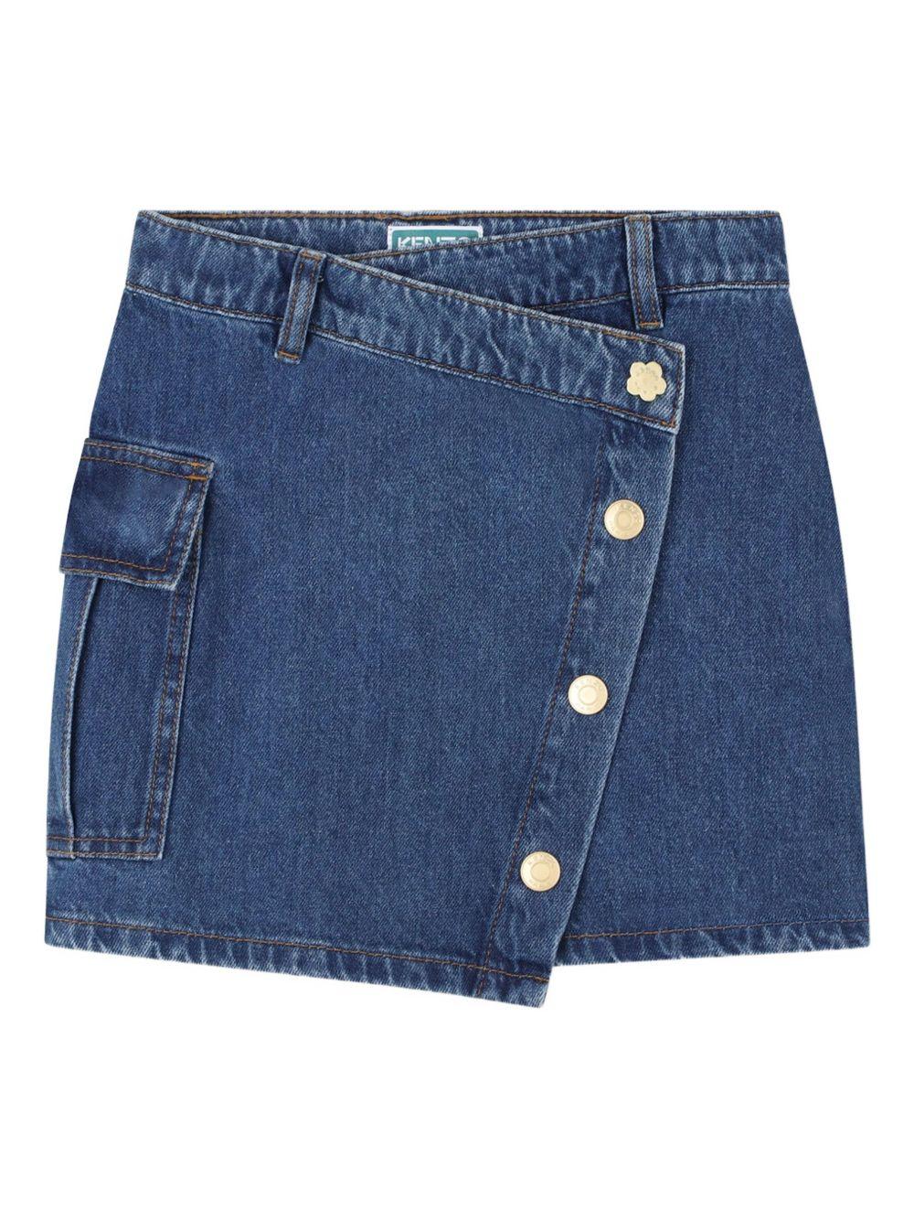 Gonna per bambina Kenzo Kids denim con design asimmetrico K61319 Z27 KENZO KIDS