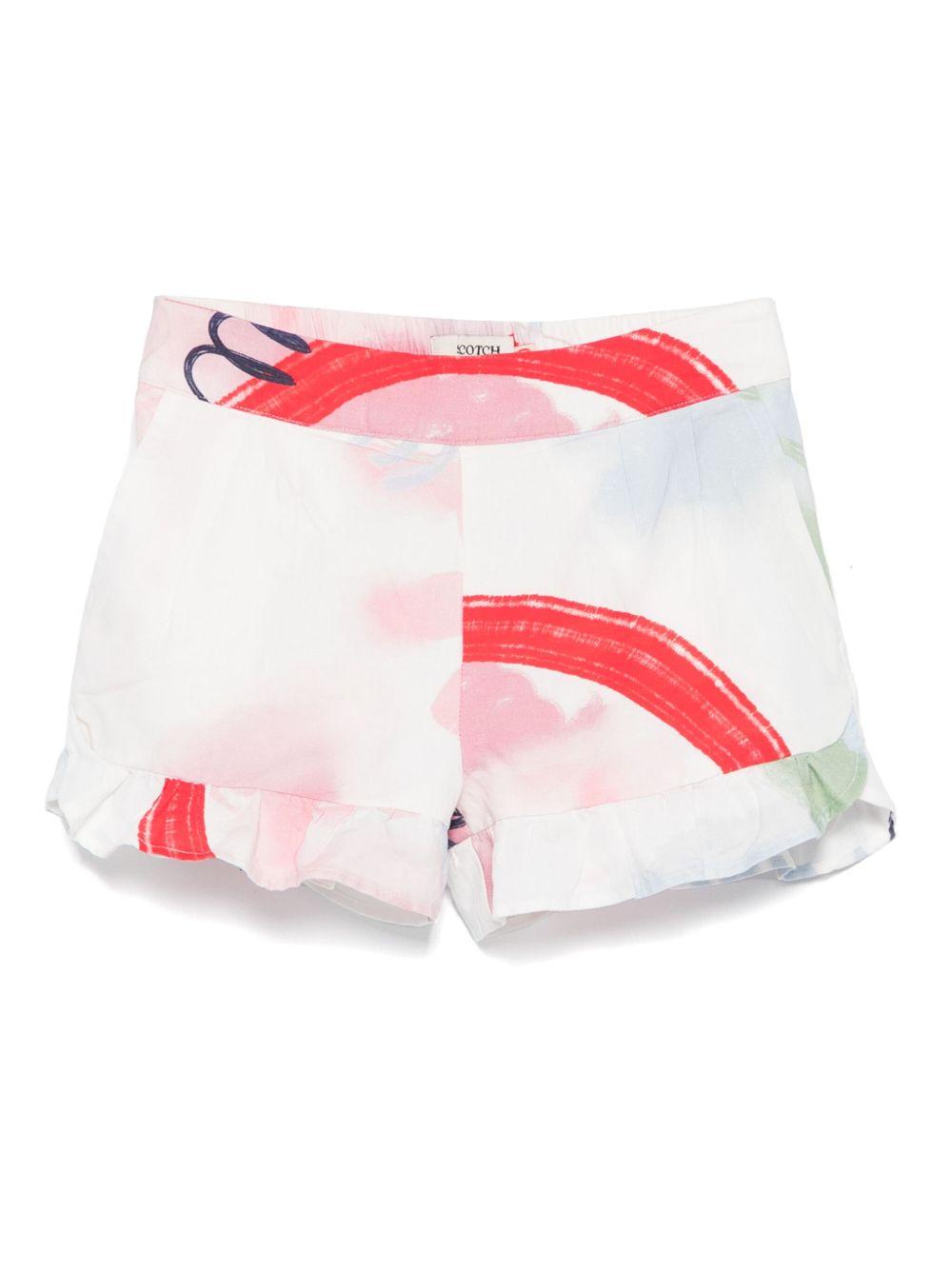 Bermuda per bambina Scotch & Soda Kids bianco con stampa astratta 179297 101 SCOTCH&SODA