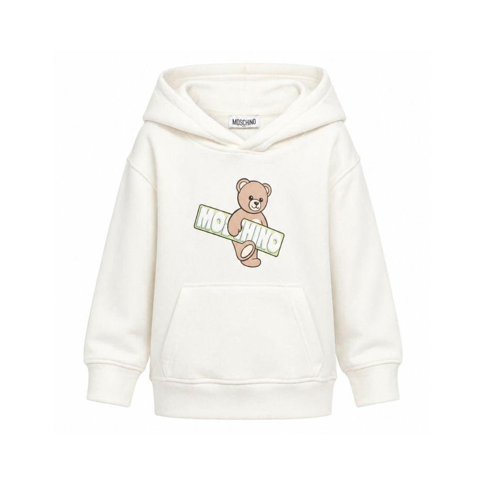 Felpa per bambino Moschino Kids bianca coon stampa orsetto HUF09KLCA90 10063 MOSCHINO KIDS