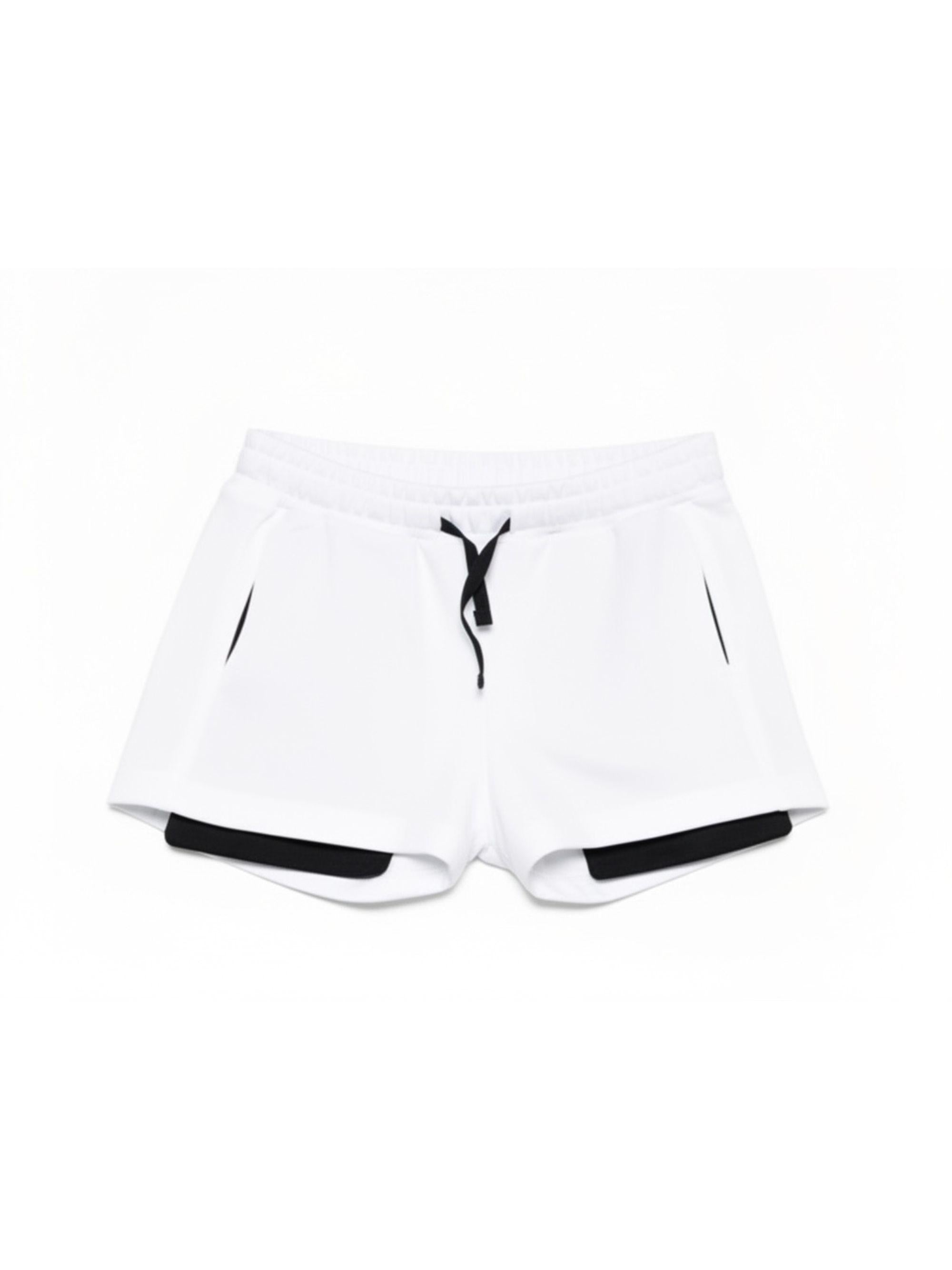 Shorts per bambina MSGM Kids bianchi con dettagli a contrasto S6MSJGSH078 001 MSGM KIDS
