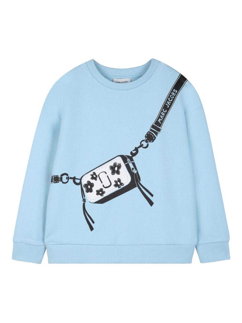 Felpa per bambina The Marc Jacobs Kids azzurra con dettaglio borsa W60753 77B THE MARC JACOBS KIDS