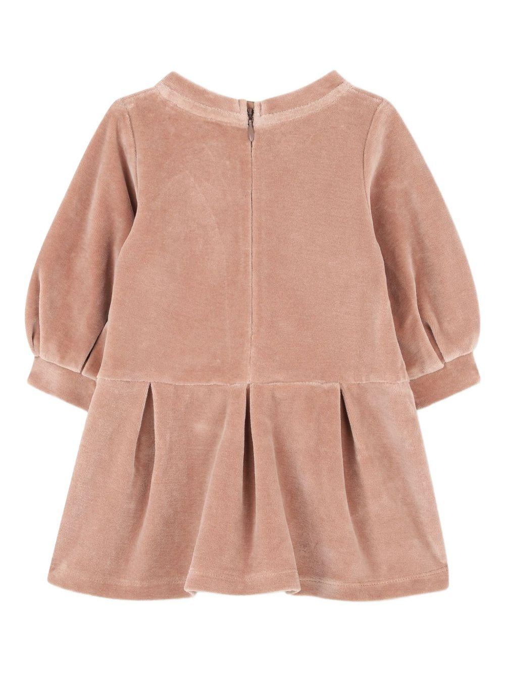 Abito per neonata Chloé Kids rosa con logo ricamato C20717 244 CHLOE' KIDS