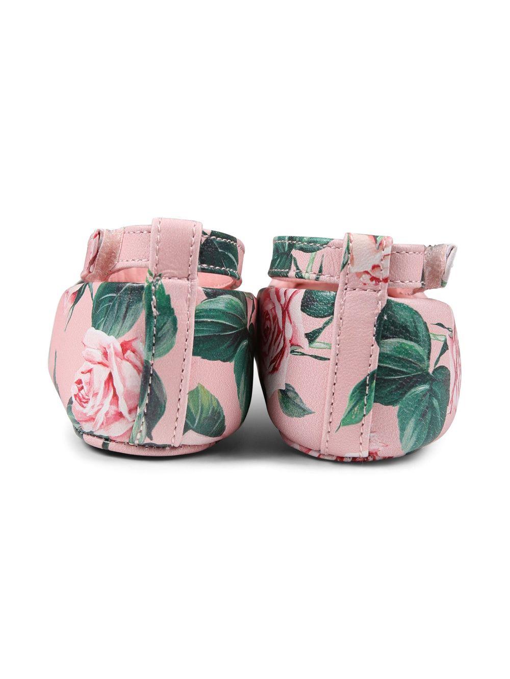 Ballerine con stampa per neonata Dolce & Gabbana Kids rosa con suola piatta DK0065 AD471 HF5IZ DOLCE & GABBANA KIDS